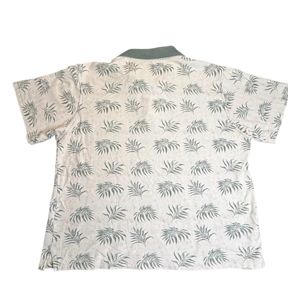 Men's Cream and Green Patterned Polo Shirt Size L - Picture 7 of 7